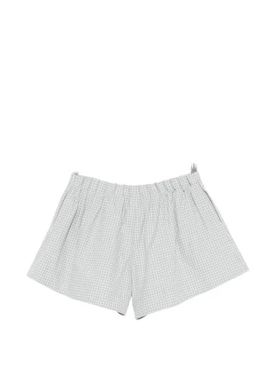 Brandon Maxwell Checked Shorts In Blue