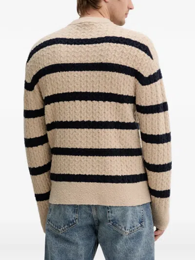 Filippa K Striped-pattern Sweater In Black