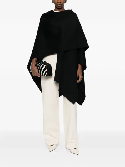 Rohe Double-faced Poncho In Black