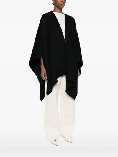 Rohe Double-faced Poncho In Black