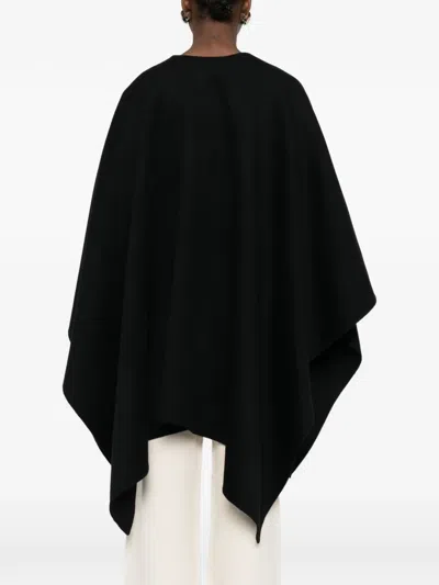 Rohe Double-faced Poncho In Black