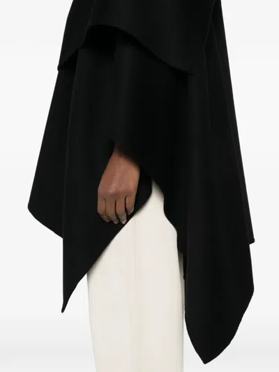 Rohe Double-faced Poncho In Black