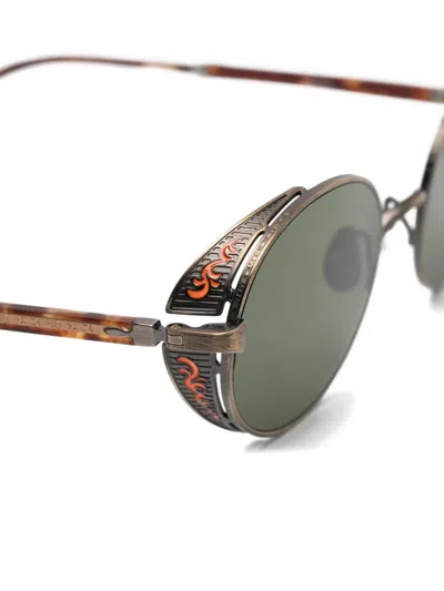 Matsuda Round-frame Sunglasses In Gold