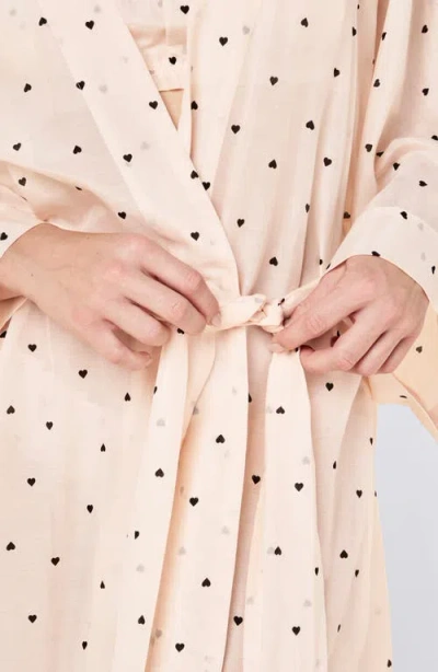 Papinelle Hearts Maxi Kimono Robe In Neutral