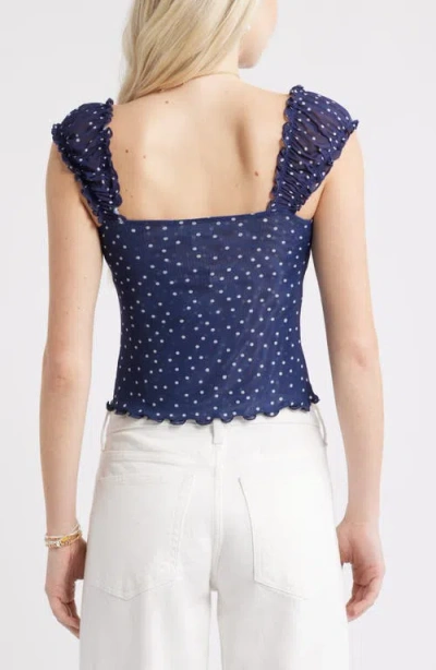 Bp. Print Mesh Top In Blue