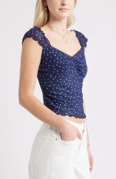 Bp. Print Mesh Top In Blue