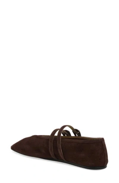Le Monde Beryl Claudia Suede Western-buckle Ballerina Flats In Brown