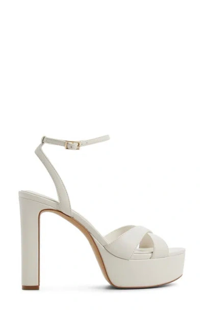 Aldo Rosine Ankle Strap Platform Sandal In White