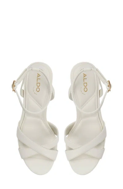 Aldo Rosine Ankle Strap Platform Sandal In White