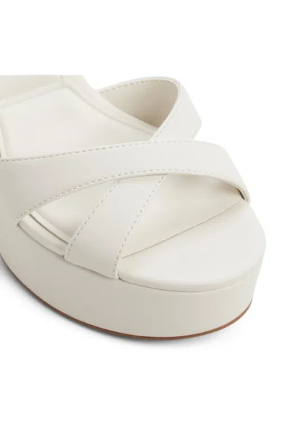 Aldo Rosine Ankle Strap Platform Sandal In White