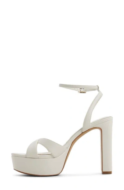 Aldo Rosine Ankle Strap Platform Sandal In White