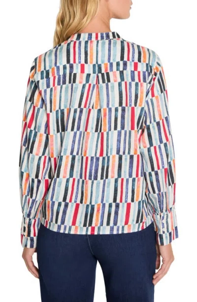 Nic + Zoe Nic+zoe Broken Stripe Blouse In Multi