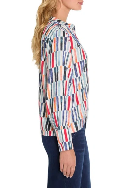 Nic + Zoe Nic+zoe Broken Stripe Blouse In Multi