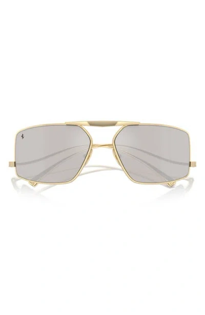 Scuderia Ferrari 64mm Oversize Rectangular Sunglasses In Gold