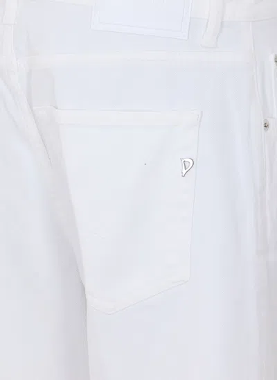 Dondup Logo Patch Jeans In White