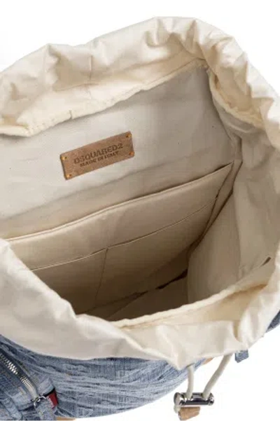 Dsquared2 Monogram-patterned Drawstring Backpack In Red