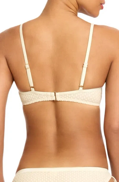 Robin Piccone Open Stitch Triangle Bikini Top In Neutral