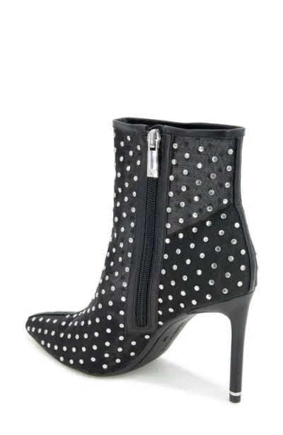 Kenneth Cole Quincy Mesh Micro Stud Heel Ankle Bootie In Black