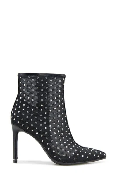 Kenneth Cole Quincy Mesh Micro Stud Heel Ankle Bootie In Black