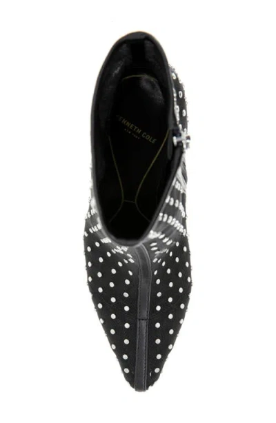 Kenneth Cole Quincy Mesh Micro Stud Heel Ankle Bootie In Black