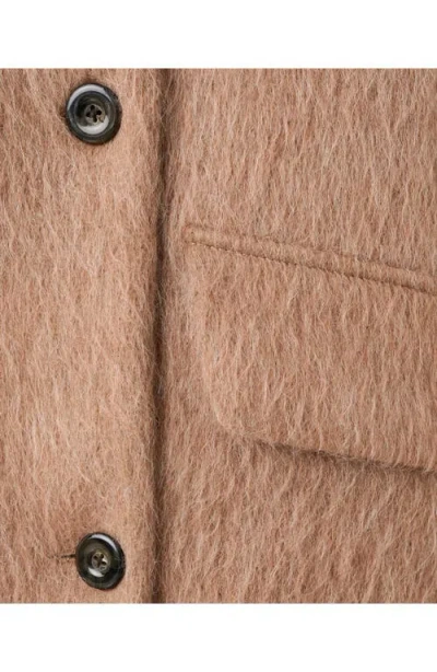 Mango Wool-blend Funnel-neck Coat Medium Brown In Brown