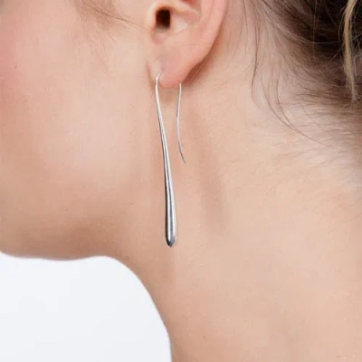 Lucy Quartermaine Long Solid Drop Earrings In Silver