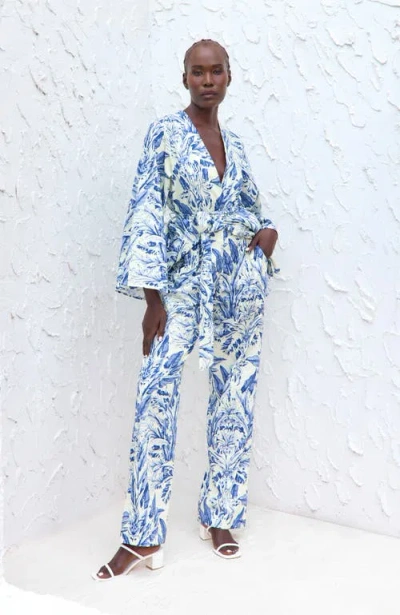 Diarrablu Leer Pants Toile Blu In Blue