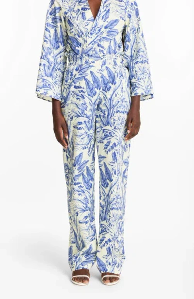 Diarrablu Leer Pants Toile Blu In Blue