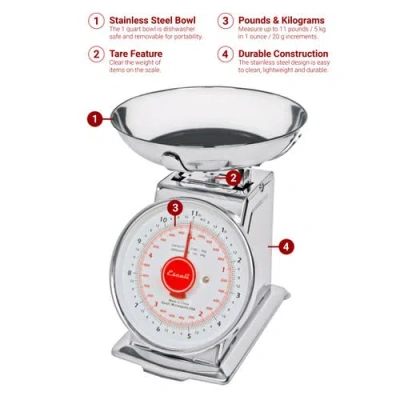 Escali Mercado Dial Scale With Bowl In Metallic