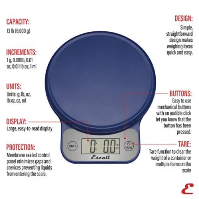 Escali Telero Digital Kitchen Scale In Blue