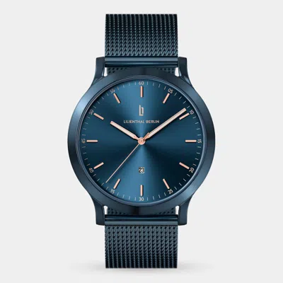 Lilienthal Berlin Huxley Blue Rose Gold Mesh Blue Brushed