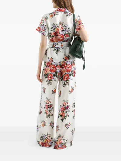 Dolce & Gabbana Vanity Floralprint Silk Twill Shirt In White In Multi