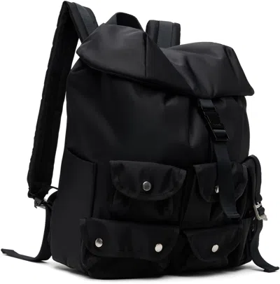 Sacai Black Nylon Backpack In Black