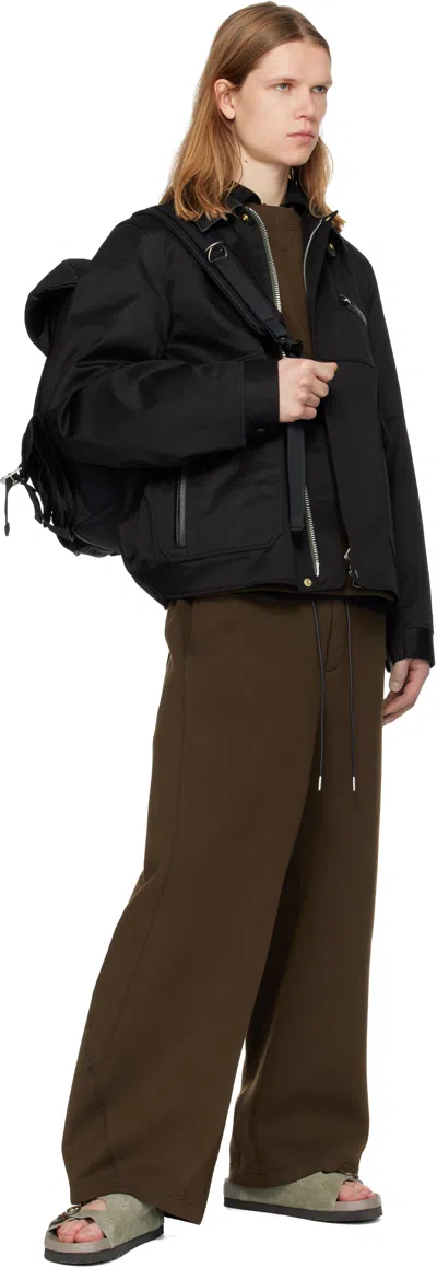 Sacai Black Nylon Backpack In Black