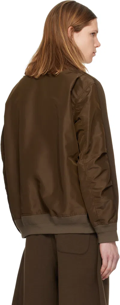 Sacai Brown Sponge Pullover Sweatshirt In Brown