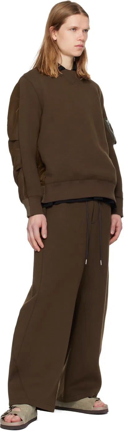 Sacai Brown Sponge Pullover Sweatshirt In Brown