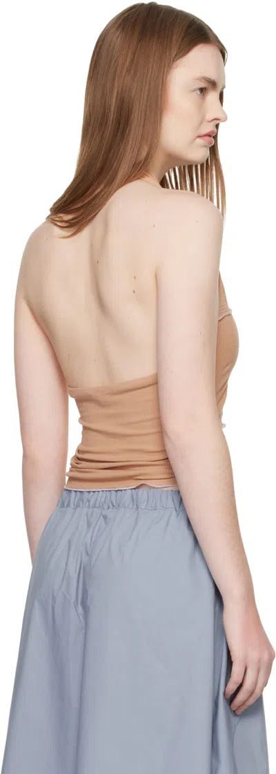 Baserange Tan Cinder Halter Top In Brown