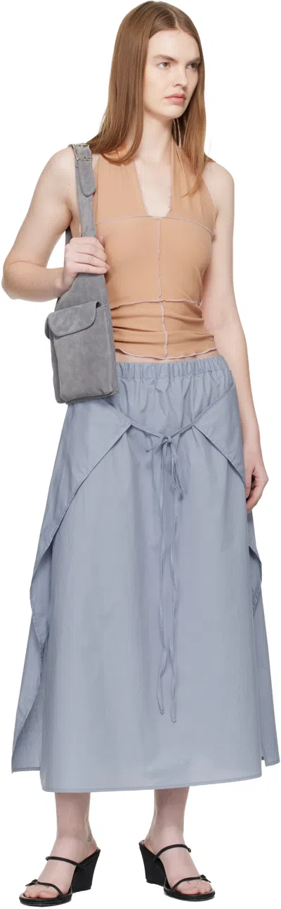 Baserange Tan Cinder Halter Top In Brown