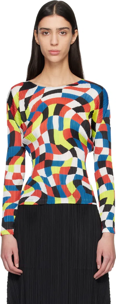 Issey Miyake Multicolor Dancing Square Top In Multi