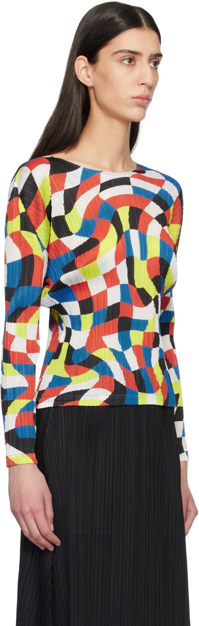 Issey Miyake Multicolor Dancing Square Top In Multi