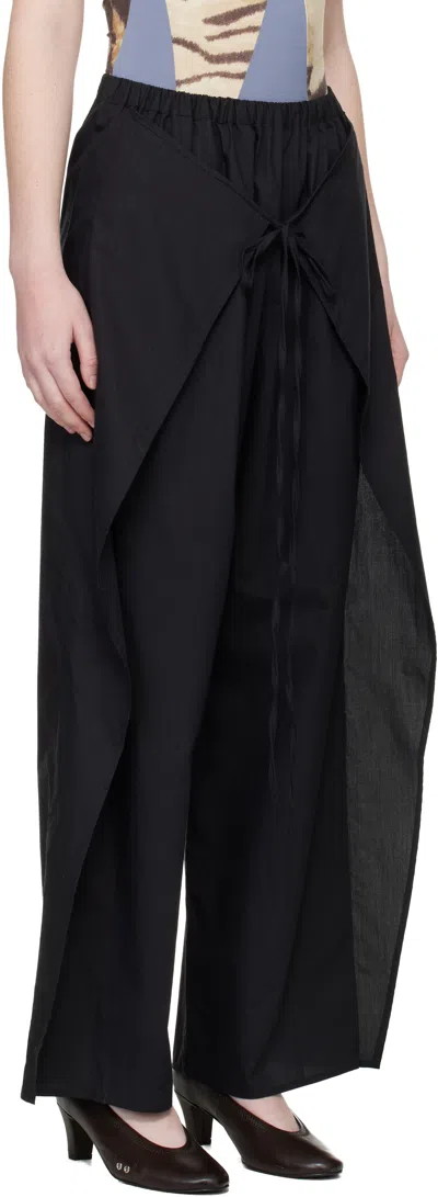 Baserange Decti Drawstring Trousers In Black