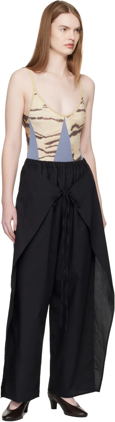 Baserange Decti Drawstring Trousers In Black