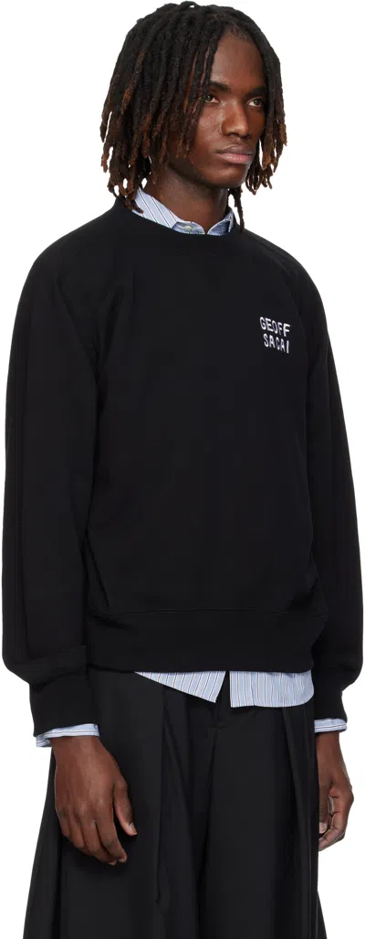 Sacai Embroidered Pullover Sweatshirt In Black
