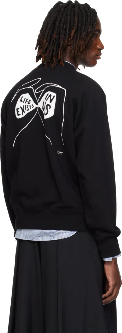 Sacai Embroidered Pullover Sweatshirt In Black