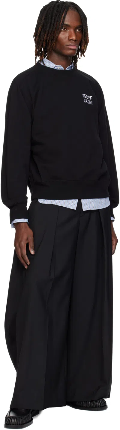 Sacai Embroidered Pullover Sweatshirt In Black