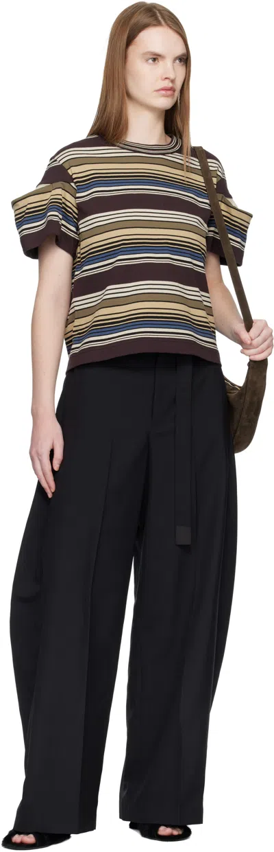 Sacai Multicolor Horizontal Stripe T-shirt In Multi
