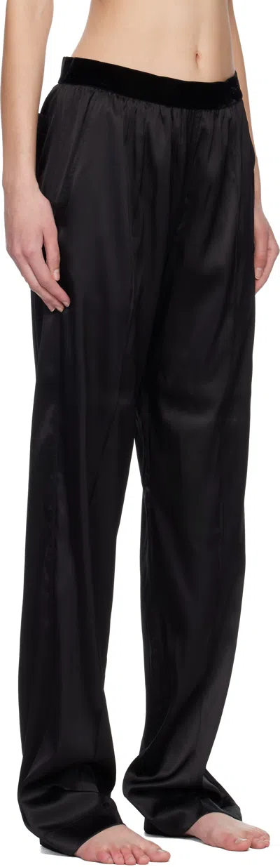 Tom Ford Stretch Silk Satin Pj Pants Trousers Black In Black