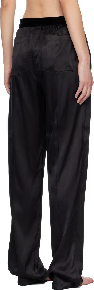 Tom Ford Stretch Silk Satin Pj Pants Trousers Black In Black