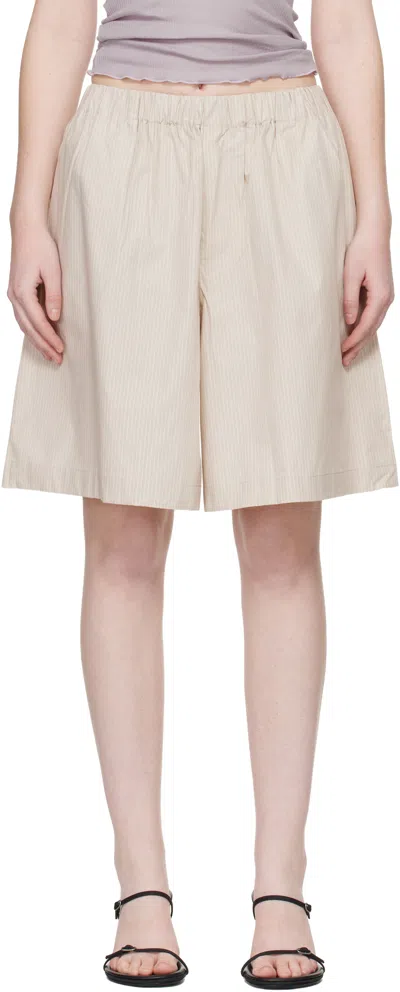 Baserange Claude Striped Elasticated Shorts In Animal Print
