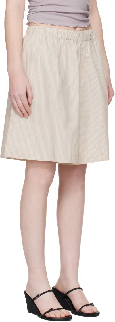 Baserange Claude Striped Elasticated Shorts In Animal Print
